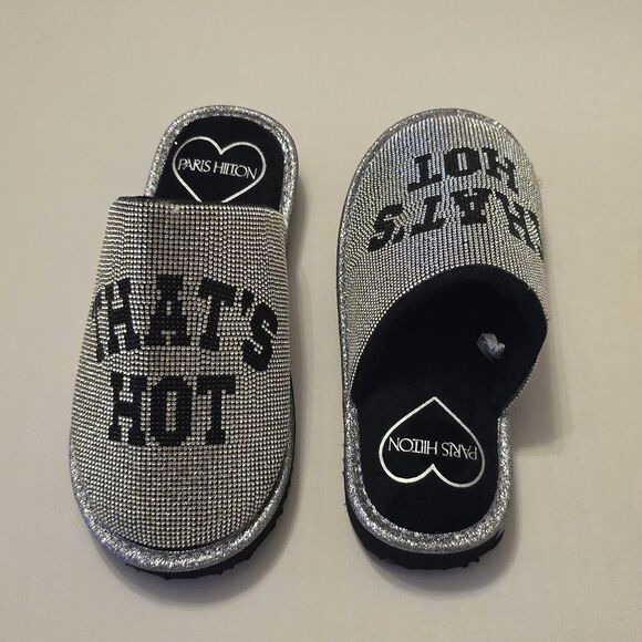 BRAND NEW PARIS HILTON SLIVING  GLITTER RHINESTONE SLIPPERS  THAT's HOT … - Picture 6 of 16